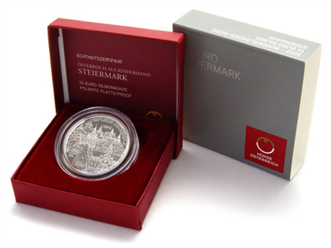 Österreich-10-Euro-2012-Silber-PP-Steiermark-Etui