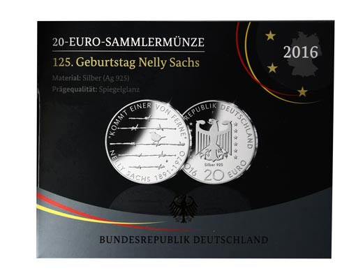 Deutschland 20 Euro 2016 PP Nelly Sachs