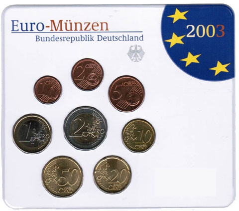 Deutschland KMS original Kursmünzensätze 2003 im Folder Stempelglanz bestellen Münzhändler