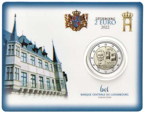 Luxemburg-2Euro-2022-Stgl-Luxemburgische-Flagge-Coincard-RS