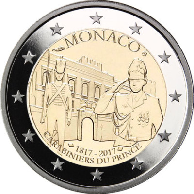 2 Euro Sondermünzen Monaco 2017 Karabinierskompanie