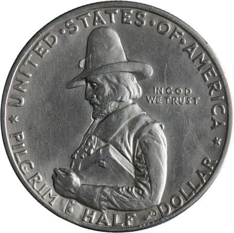 USA-HalfDollar-50centsilber-1920vz-MassaschusettsPilgerväter-RS