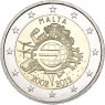 Malta 2 Euro Gedenkmünze 2012 bfr. 10 Jahre Euro- Bargeld bestellen Münzkatalog kaufen 