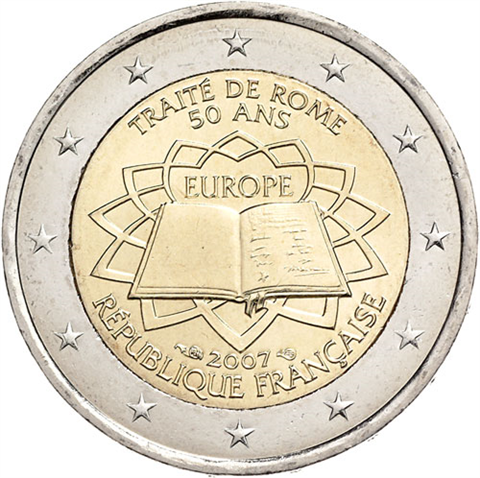 Frankreich-2Euro-2007-Römische-Verträge-rS
