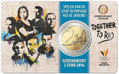 Belgien 2 Euro 2016 Stgl Olymp Team in Rio in Coincard III