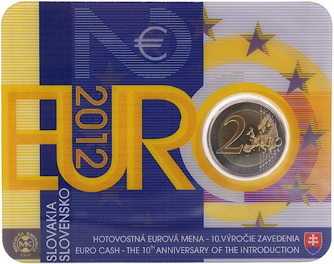 Slowakei-2Euro-2012-BU-10JahreEuro-Bargeld-Coincard-RS-1