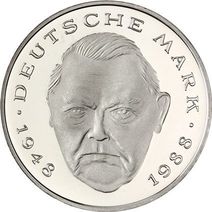 Deutschland  2 DM 1998 Willy Brandt ,Ludwig Erhard und  Frank J. Strauss Gedenkmünzen 