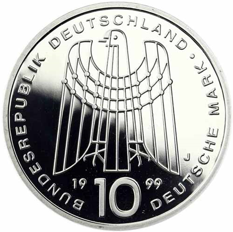 Deutschland-10-DM-Silber-1999-PP-50-Jahre-SOS-Kinderdörfer-I