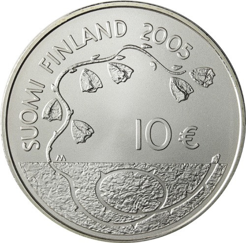 Finnland-10-Euro-2005-AgStgl-Frieden-Freiheit-RS