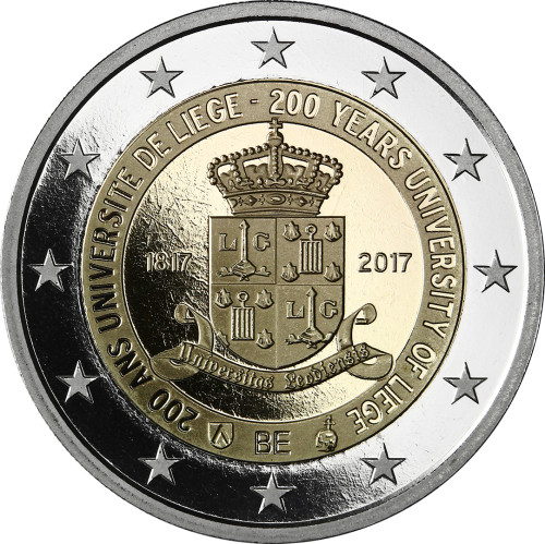 2 Euro - Gedenkmuenze Belgien 2017 Lüttich PP