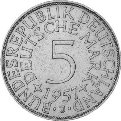 Deutschland 5 DM 1957 J Silberadler