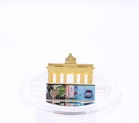 Cook Islands-25 Dollar-2009-AGpp-20.Jahre Fall der Mauer-EtuiI