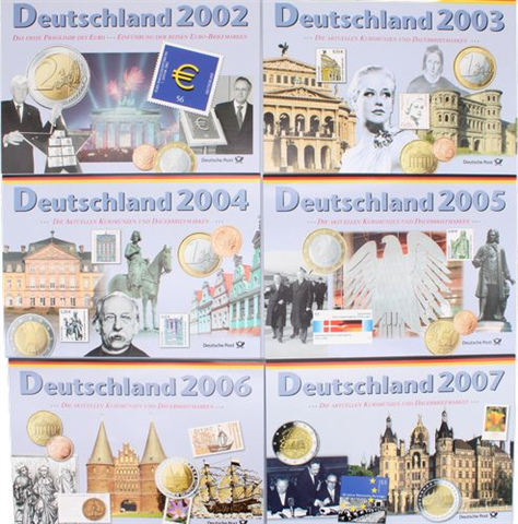 Deutschland-18x3,88 Euro-2002-2019-Kurs Briefmarken-SetI