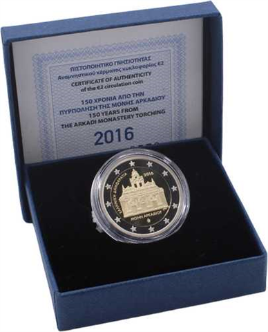Griechenland-2 Euro-2016-PP-Arkadi Kloster-Etui