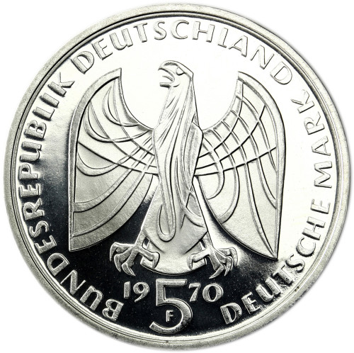 Deutschland 5 DM Silber 1970 PP Ludwig van Beethoven in Münzkapsel