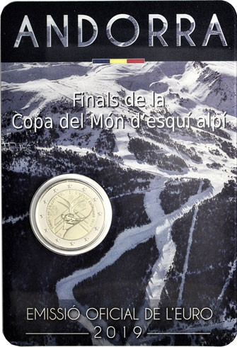 Ski Weltmeisterschaft 2 Euro Münze aus Andorra 2019 