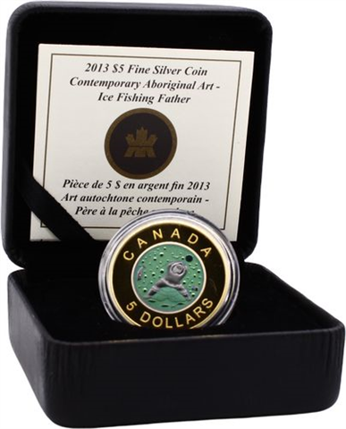 Kanada-5 Dollar-2013-AGpp-Niob-Ice Fishing Father-RS