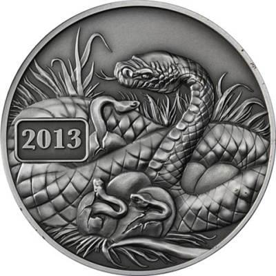 Tokelau-5Dollar-2013-1UnzeSilber-Schlange-RS