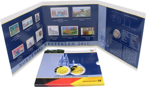 Deutschland-2Euro-Briefmarken-2011-Kölner Dom-Folder
