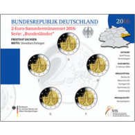 Deutschland 5 x 2 Euro 2016 Stempelglanz - Dresdner Zwinger im Folder