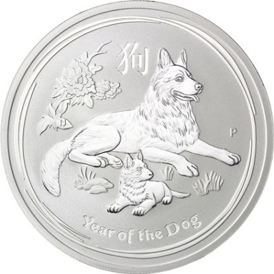 2 Oz Silbermünzen Australien Lunar Serie "Jahr des Hundes" 2018