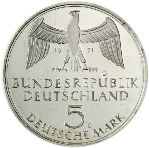 BRD 5 DM 1971 - 100 Jahre Reichsgründung - Gedenkmünze Reichstag 