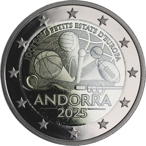 Andorra-2 Euro-2025-PP-Spiele Staaten-Etui