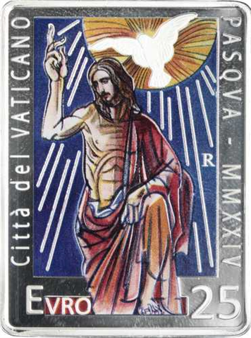 Vatikan-25Euro-2024-AGPP-AuferstehungChristi-Etui