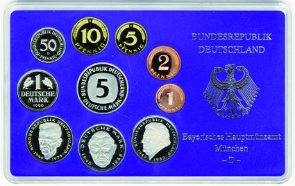 BRD 12,68 DM Kursmünzensatz 1992 PP 1 Pfennig bis 5 D-Mark