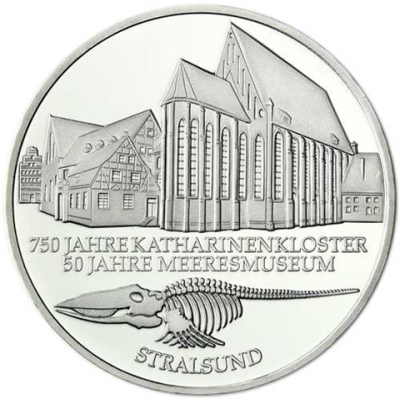 Deutschland 10 DM Silber 2001 Stgl. Stralsund I
