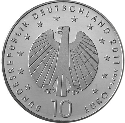 Gedenkmuenze zur  Frauenfussball WM  BRD 10 Euro 2011 Stgl. 