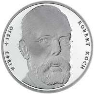 Deutschland 10 DM Silber 1993 Stgl. 150. Geburtstag von Robert Koch I