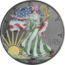 USA-1 Dollar-2017-AGstgl-Silver Eagle-Ruth-Black-Farbe-Grün-RS