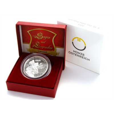 Österreich-10-Euro-2011-Silber-PP-Der-liebe-Augustin-Etui