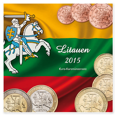 Litauen 3,88 Euro 2015 Sondersatz Weisser Ritter Vytis im Folder