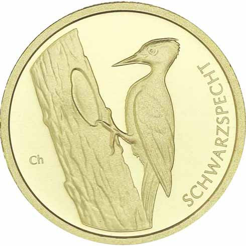 Goldmünze Deutschland 20 Euro 2021 Schwarzspecht Mzz. A