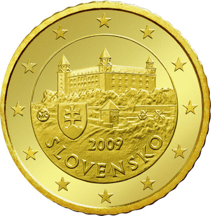 Slowakei 50 Cent 2009 bfr. Burg von Bratislava