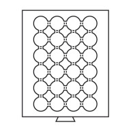 301417 - Münzbox 24 runde Fächer für 35 mm Ø - rauchfarbe