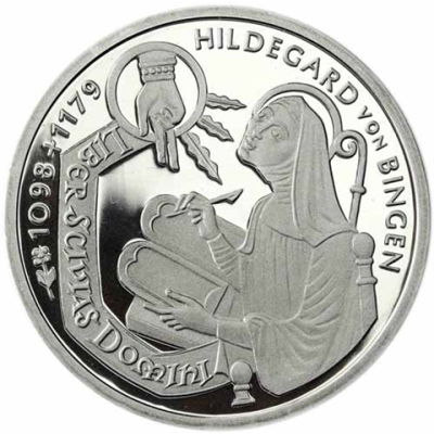 Deutschland-10-DM-Silber-1998-PP-Die-Heilige-Hildengard-von-Bingen-I