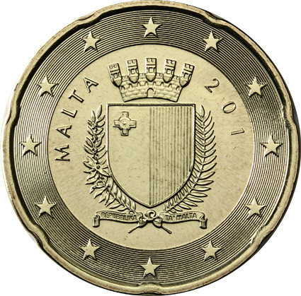 Malta 20 Cent 2011 bfr. Staatswappen Malta