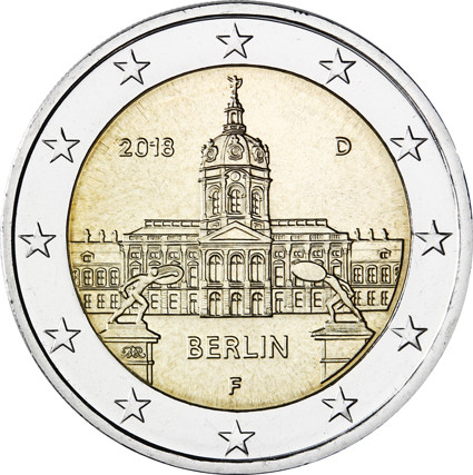 Deutschland-2Euro-2018bfr-Charlottenburg-Münzzeichen-F-RS