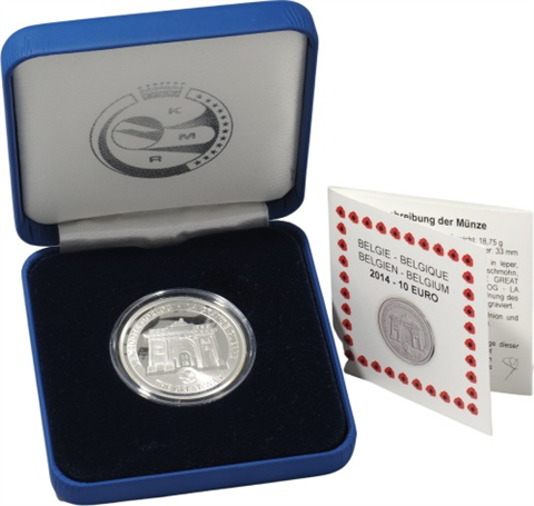 Belgien-10Euro-2014-AgPP-Weltkrieg-Etui