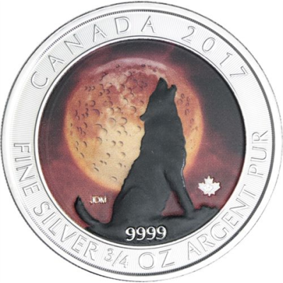 Kanada-2 Dollar-2017-AGstgl-Wolf Mond-FD-Farbe-RS