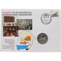 Südafrika-1Rand-1994-Numisbrief Apartheid multi Gesellschaft-RS