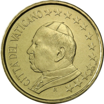 Kursmünzen aus dem Vatikan 10 Cent 2002 Stgl. Papst Johannes Paul II