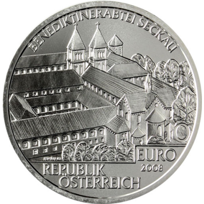 Österreich-10-Euro-2008-Silber-Bfr-Seckau-RS