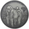 Silbermünzen Gorilla mit Baby - Antique Finish 