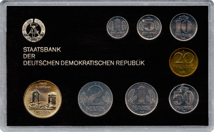 DDR Kurssatz 1 Pfennig bis 5 Mark 1985 Dresdner Frauenkirche 