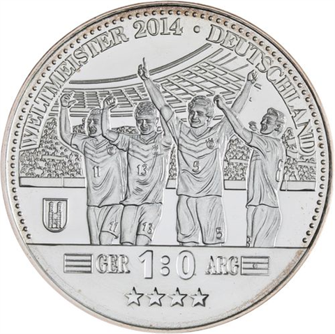 Set I+II Silber-Gold-Gedenkprägungen-der-Nationalmanschaft-2014