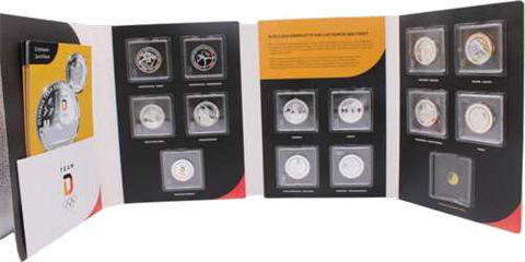 Deutschland-40xMedaillen-AG-Tokio-Peking-Folder Set